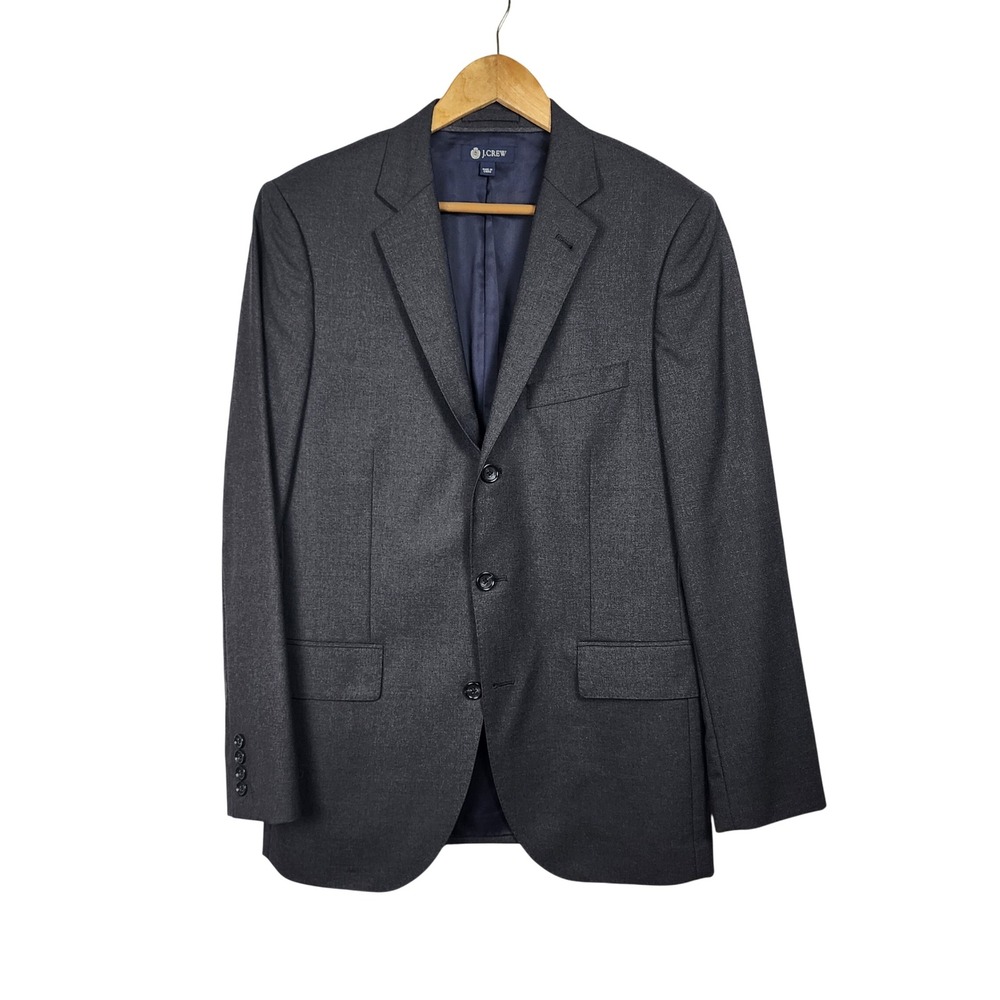 J.Crew Loro Piana Super 120s Aldridge Jacket Mens 38R Charcoal Gray Italian Wool